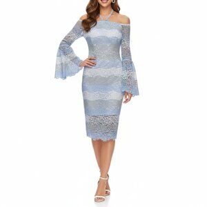 NWT Alexia Admor Lace Off-Shoulder Midi Dress w/ Bell Sleeves Sz. 4